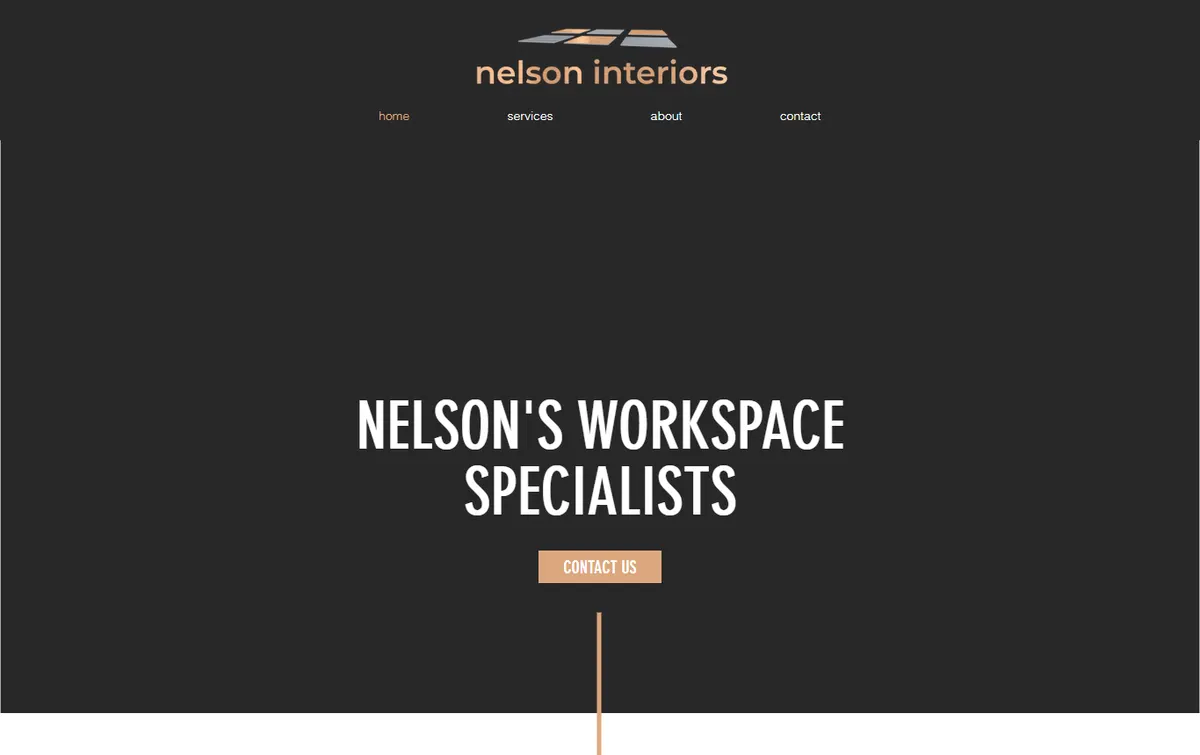 Nelson Interiors website before the rebuild