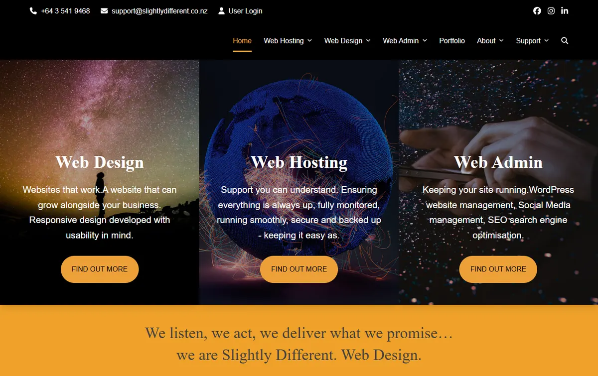 Slightly Different website before the rebuild