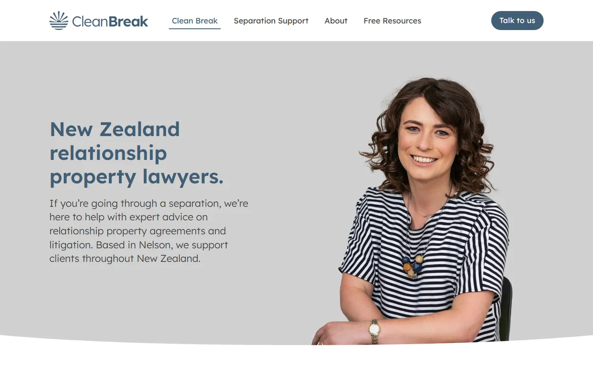 Clean Break website home page