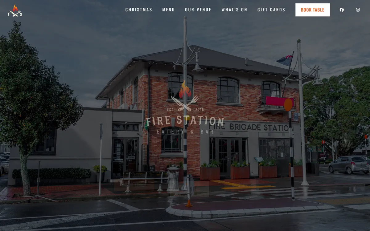 Fire Station Eatery website home page