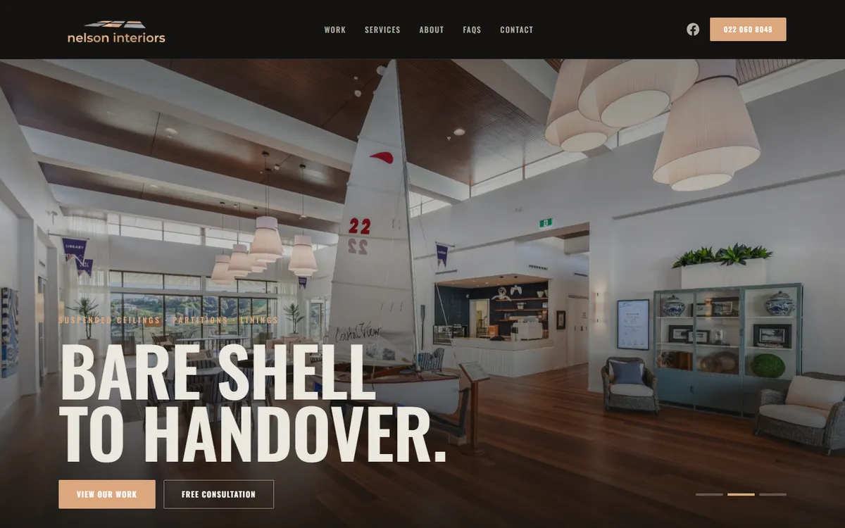 Nelson Interiors website home page
