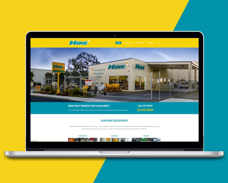 web design nelson - Richmond Hire website