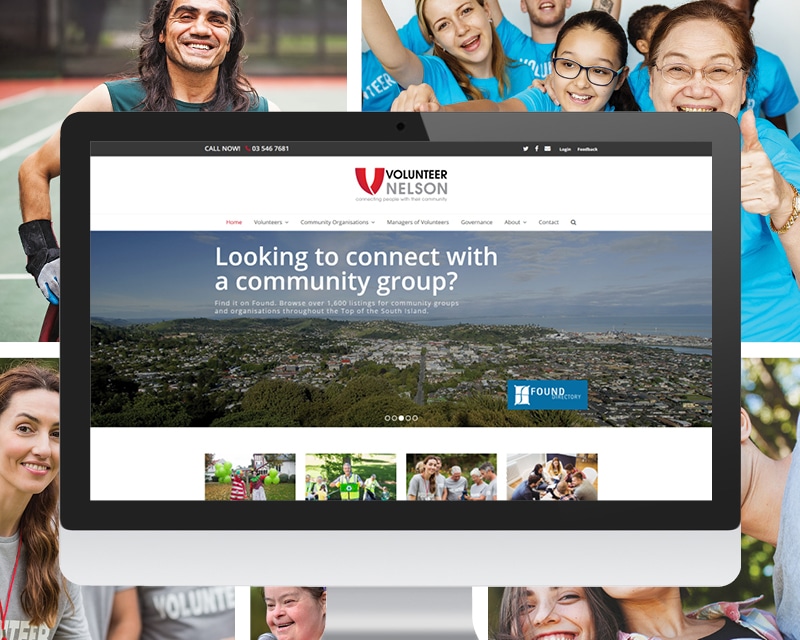 Volunteer Nelson website by slightly different ltd