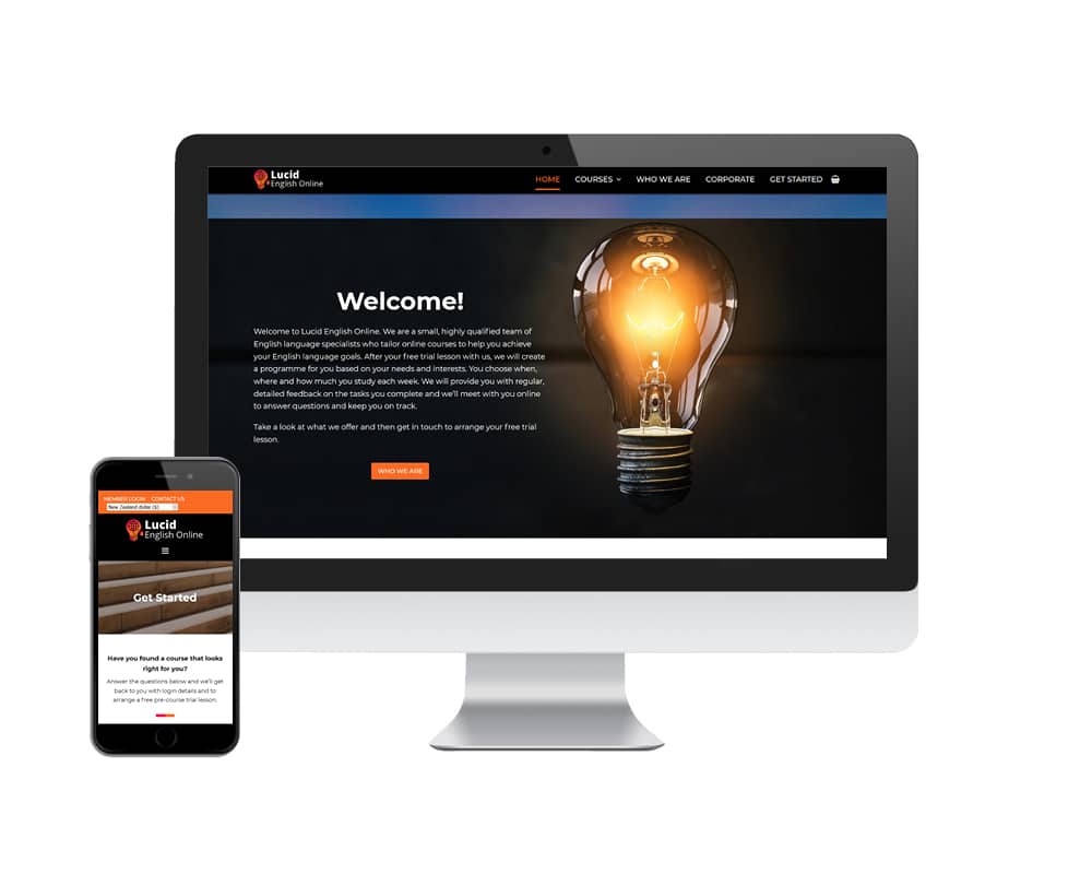 Image of Lucid English Online website designed by Slightly Different Ltd
