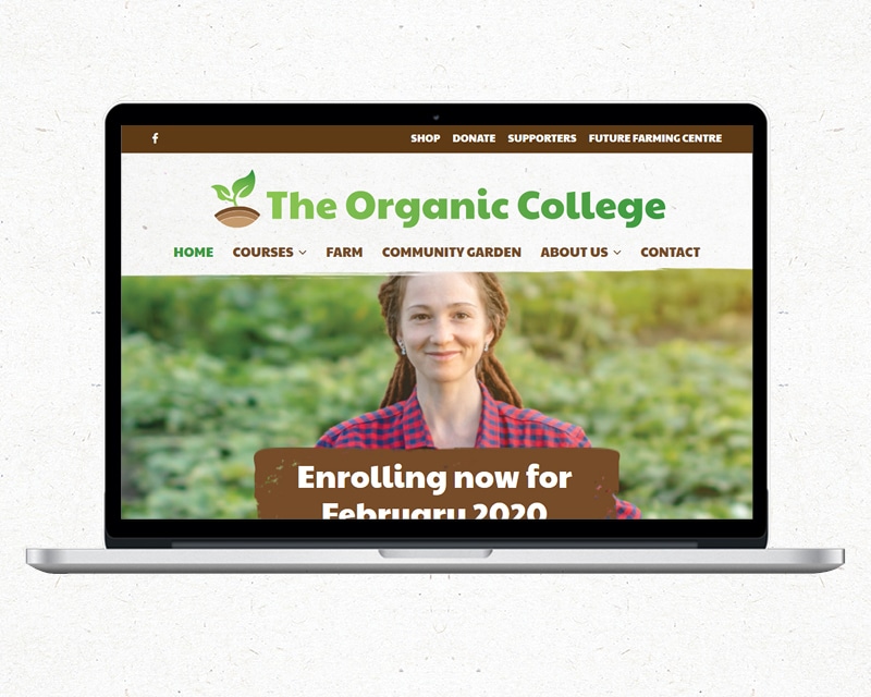 Image of The Organic College website designed by Slightly Different Ltd