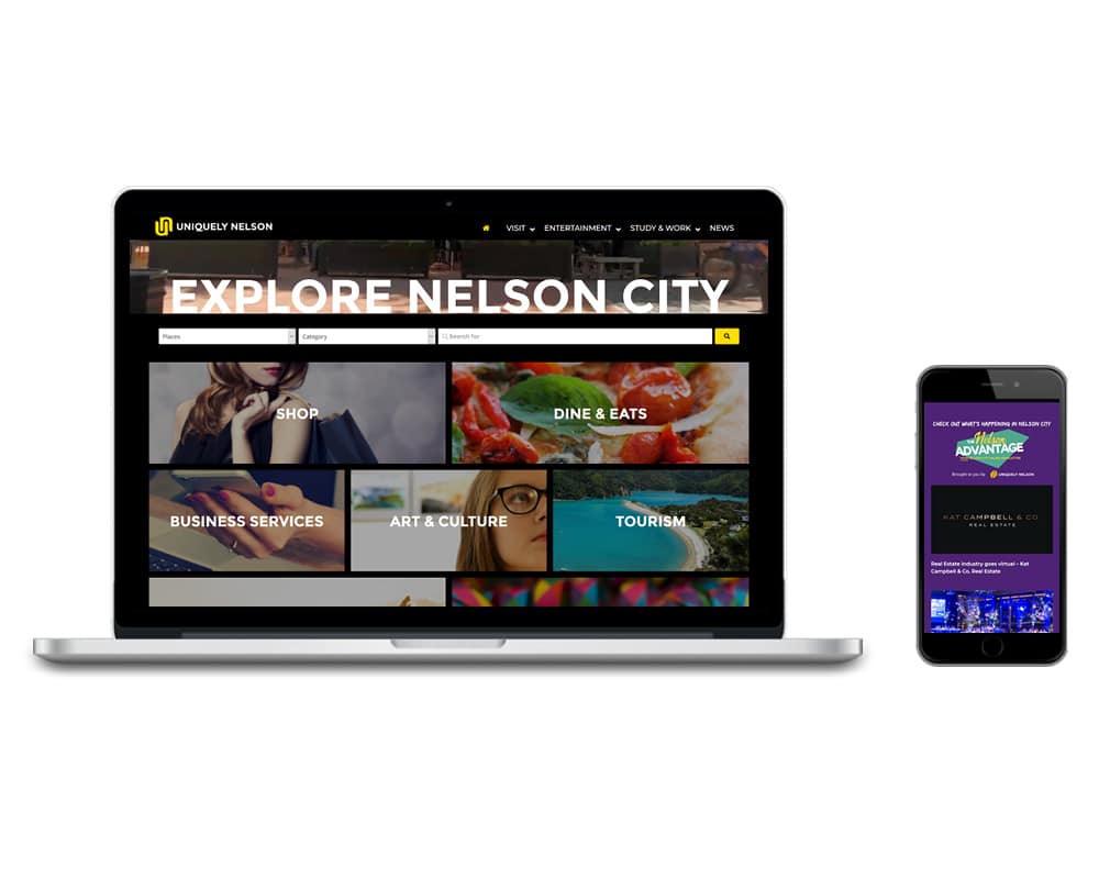 Uniquely Nelson website designed by Slightly Different Ltd