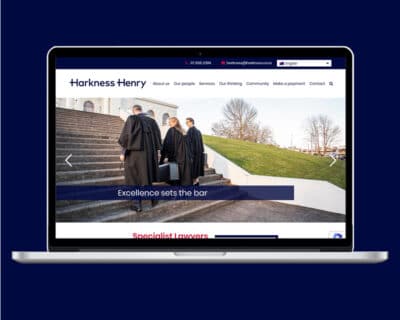 Image of Harkness Henry website design by Slightly Different Ltd