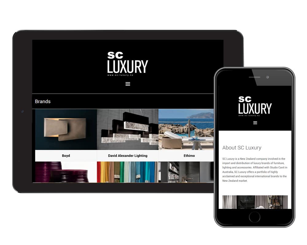 Image of SC Luxury website design by Slightly Different Ltd