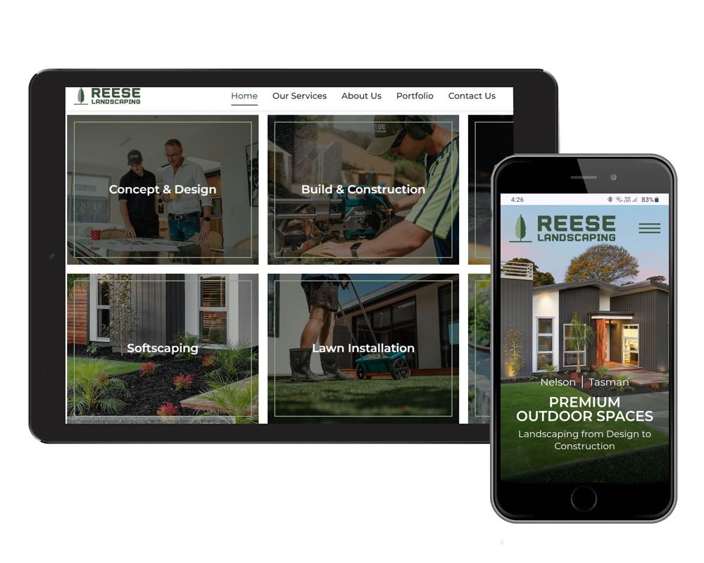 reese landscaping tablet and phone